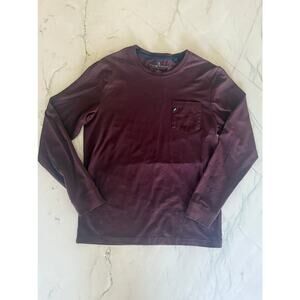 Tailor Vintage Mens' Long Sleeve Tee Shirt Size S in Burgundy NWOT